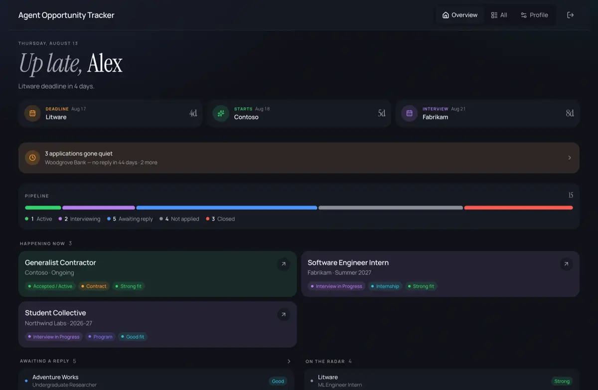 Agent Opportunity Tracker screenshot