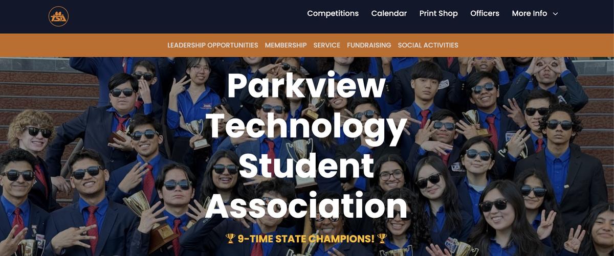 ParkviewTSA Website project screenshot